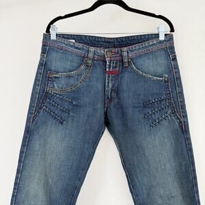 VTG Marithe Francois Girbaud Jeans Mens 30x32 Y2K Contrast Stitch Fade Denim